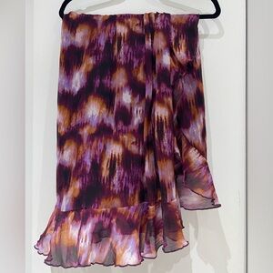 🍇 Purple Fall High-Waisted Wrap Patterned Skirt 🍁